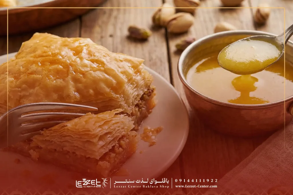 تاثیر روغن حیوانی بر تردی و بافت باقلوا (باقلوا با روغن حیوانی)